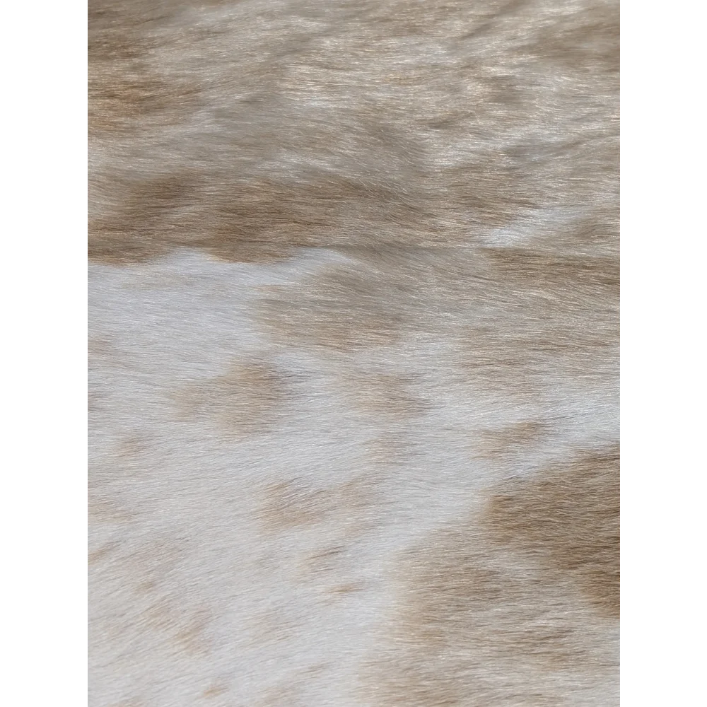 Extra large cowhide rug with beige and brown speckled cotton texture, beautiful and unmistakable aura