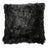 Black merino sheepskin cushion cover with plush shaggy texture cotton backs and hidden zippers in 16 or 20 inch sizes