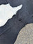 Large black and white cowhide rug 85.5 x 77 with natural fur texture and unique rustic charm