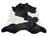 Black white large cowhide rug with natural fur texture and unique characteristics adds rustic charm arriving soon