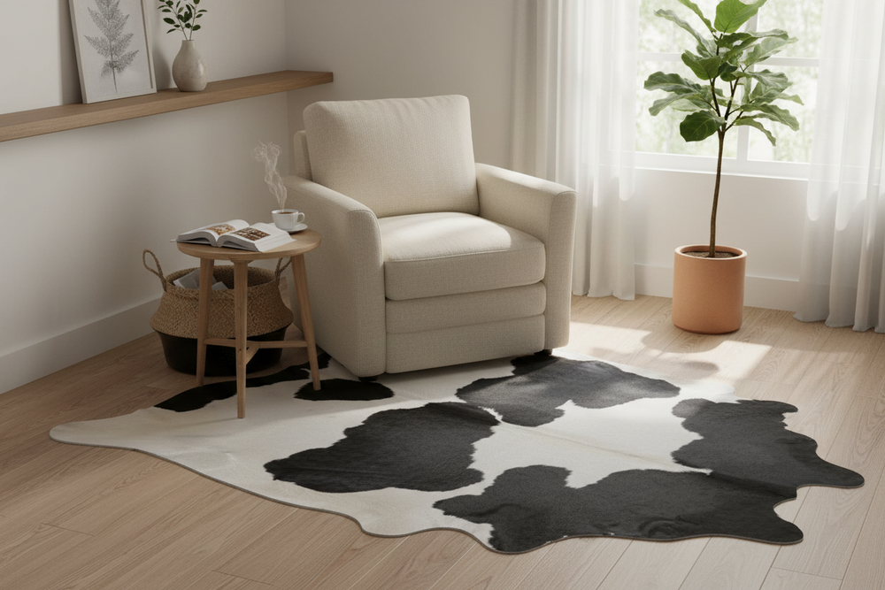 BlackWhite#183❤️101" x88" Massive Cowhide Rug