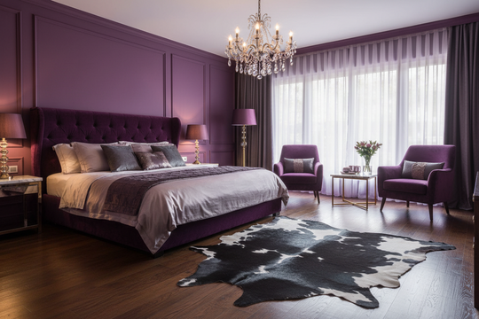 BlackWhite#199❤️93" x 83" Massive Cowhide Rug