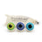 Three colorful felted wool dryer balls shaped like eerie eyeballs in green blue and light blue eco dryer set of 3