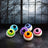 Blue eerie eyeballs eco dryer balls set of 3 handcrafted felt eyes in vibrant rainbow hues with black pupils and white sclera