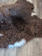 Brit14 54 x 31 plush curly brown and white british isles sheepskin rug with soft natural texture
