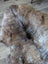 A plush british isles sheepskin rug 49 by 29 inches with warm brown and gray tones and natural texture