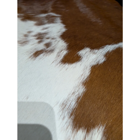 Large BRNWHT141 extra large cowhide rug with brown white patches