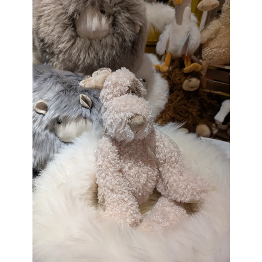 Adorably cuddly 48cm tall white plush teddy bear with friendly face by Jellycat