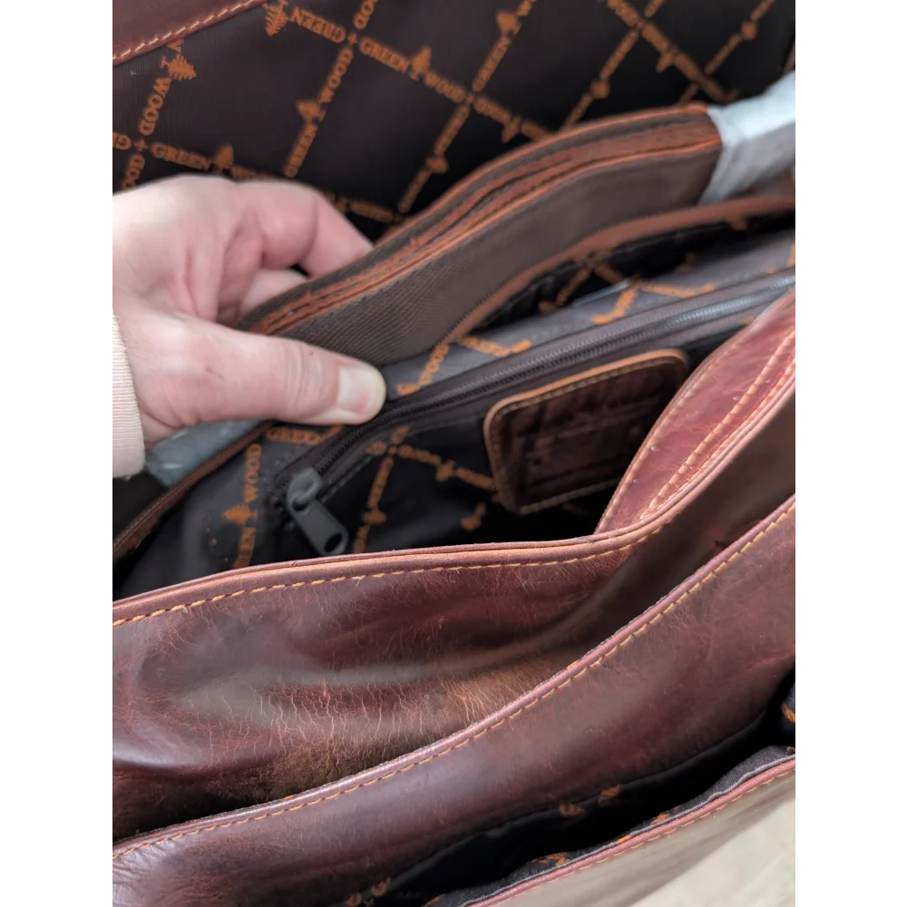 Leather Shoulder Laptop Bag Gent - GW117