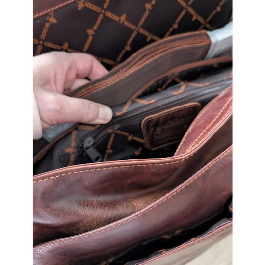 Leather Shoulder Laptop Bag Gent - GW117