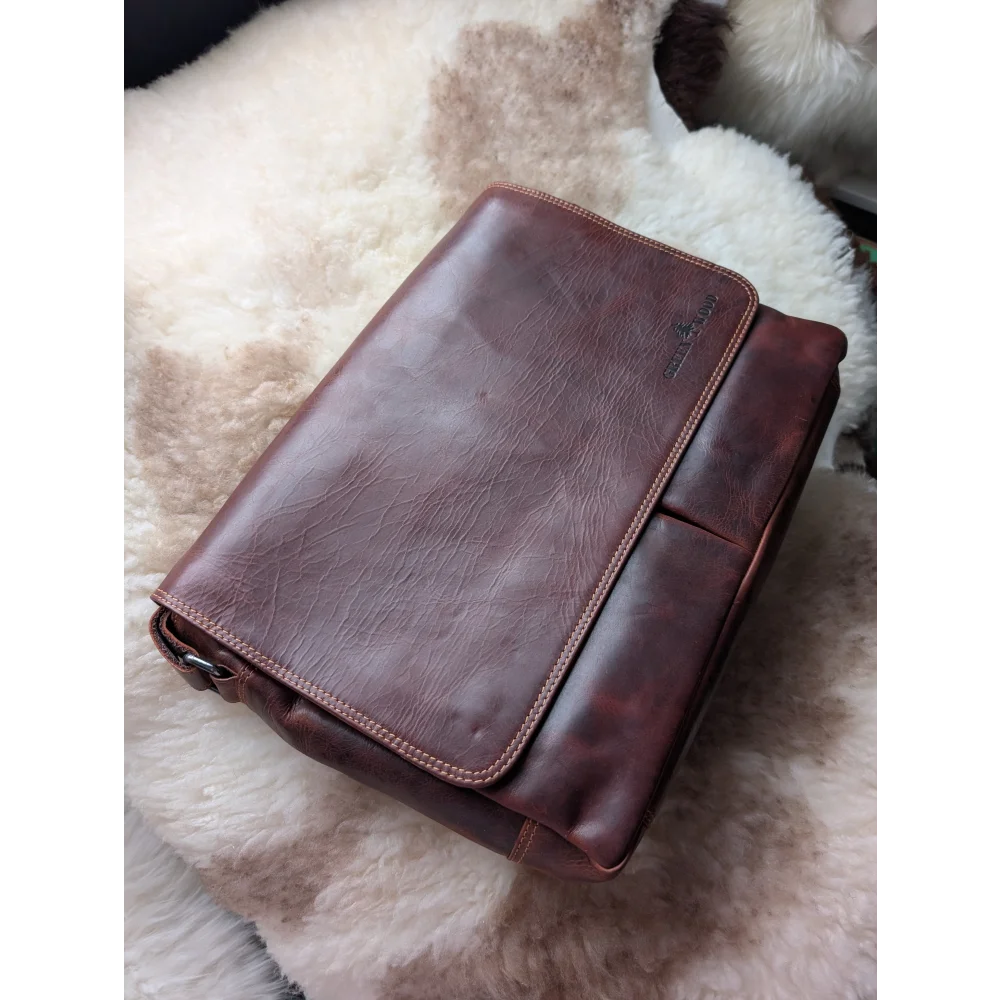 Leather Shoulder Laptop Bag Gent - GW117