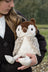 Clearance oscar the owl plush toy in brown and white with soft textured fur and embroidered eyes
