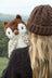 Clearance oscar the owl plush squirrel toy with brown white speckled fur black eyes and small nose