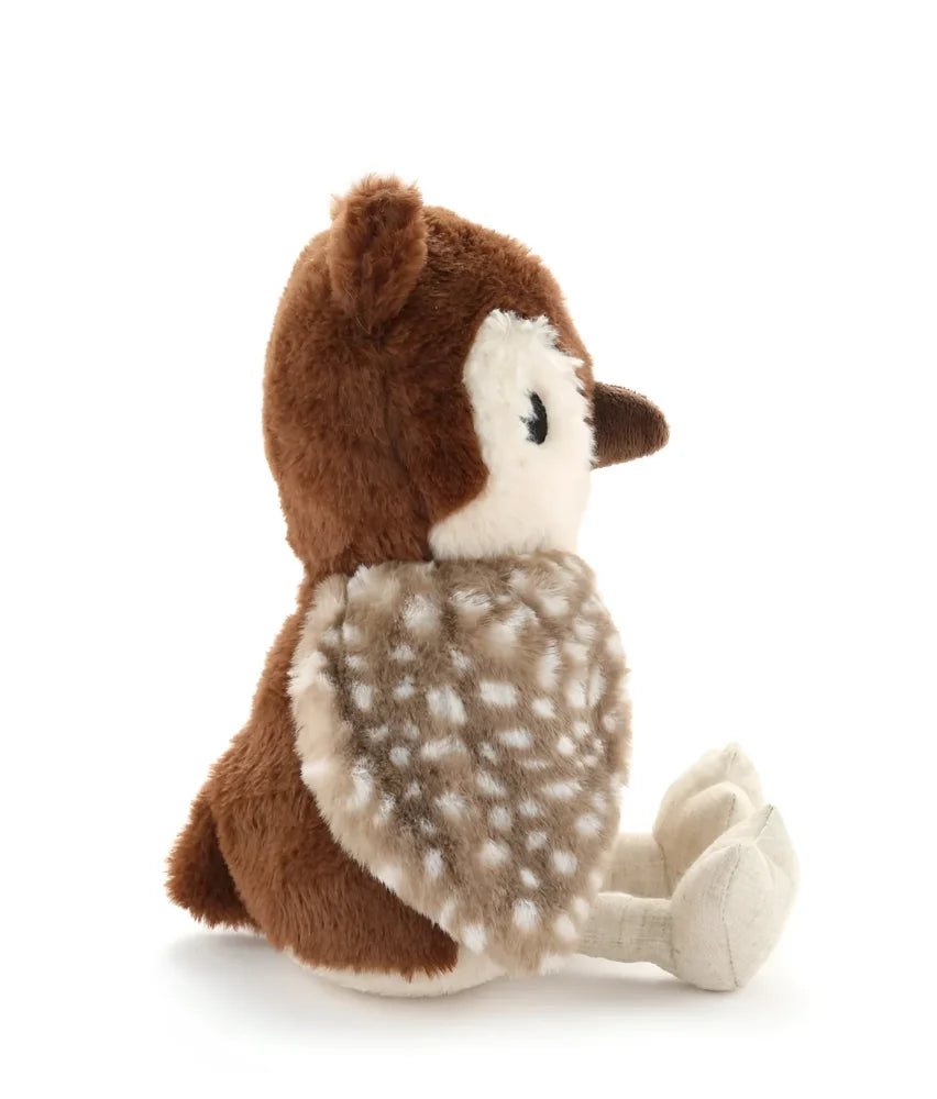A clearance oscar the owl plush in brown and cream with white-spotted wings and soft fur texture