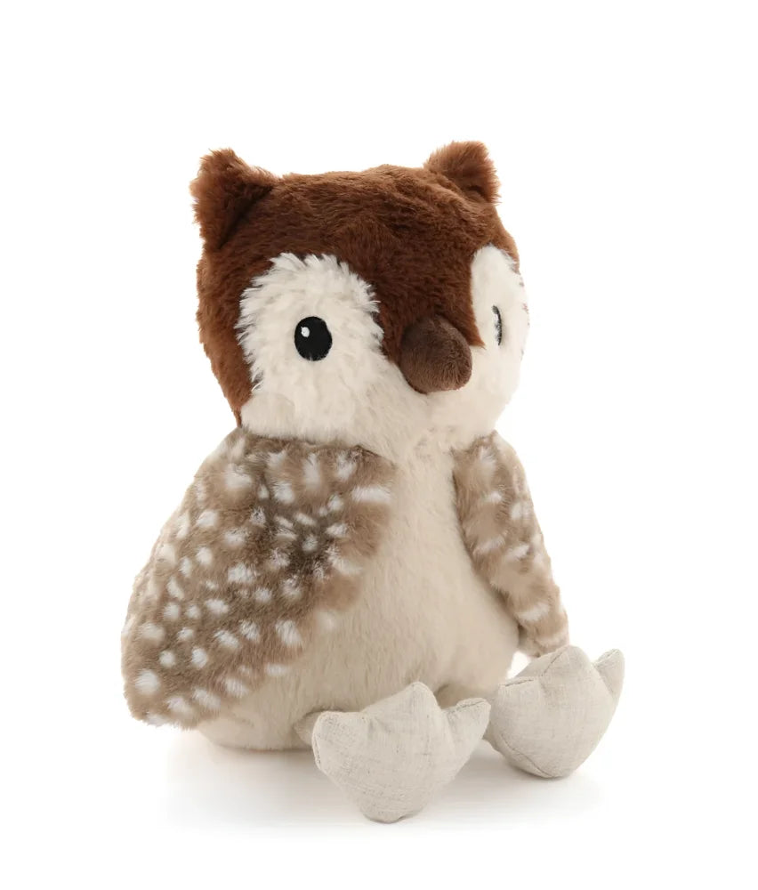 Clearance oscar the owl plush toy with brown head white face spotted tan wings and soft fabric feet