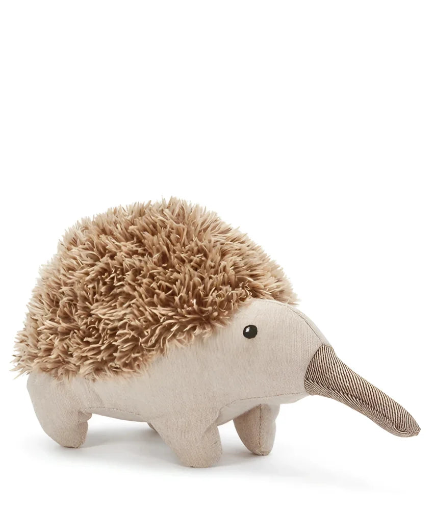 Clearance spike the echidna plush toy beige soft with fluffy brown spiny back and textured gray snout