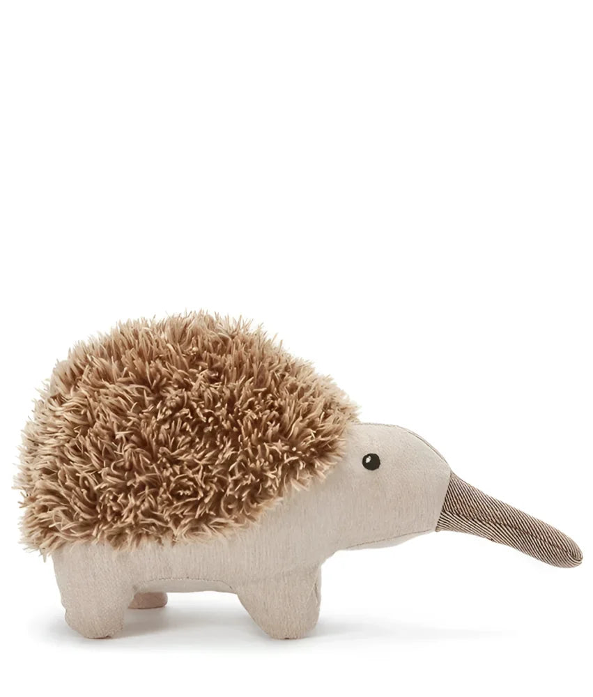 Clearance spike the echidna soft tan plush toy with textured fabric body and stitched details