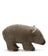 Clearance wally the wombat plush toy made of brown textured fabric with white whiskers and a dark brown nose