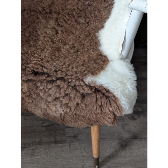 40x26 fluffy cloud sheepskin rug on chair, oeko tex plush texture