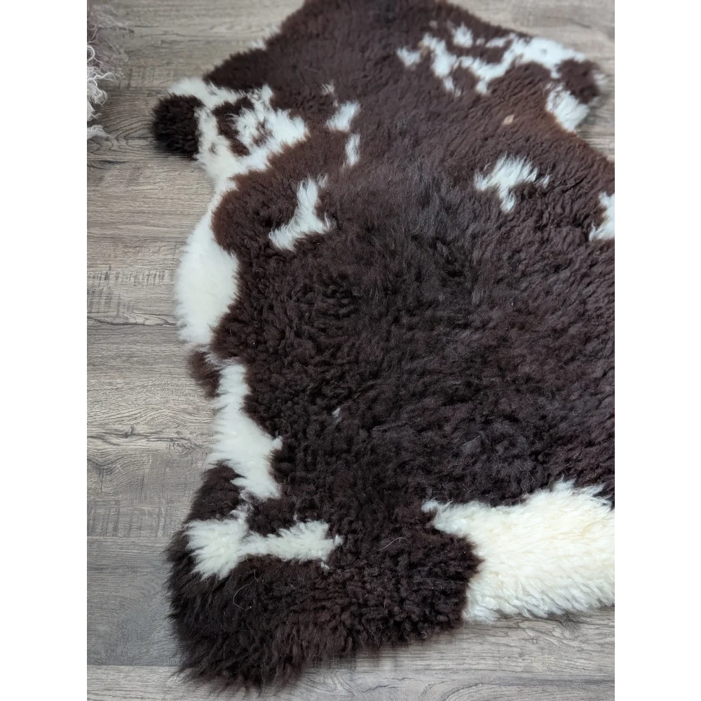 Fluffy cloud like curly wool CSA10 oeko tex cowhide rug 43x27