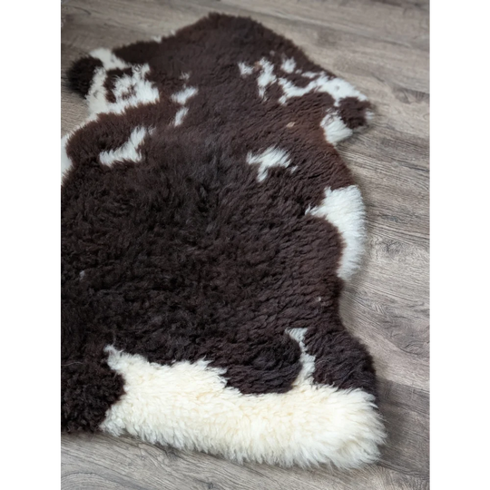 43x27 fluffy cloud curly wool cow-print sheepskin rug oeko tex