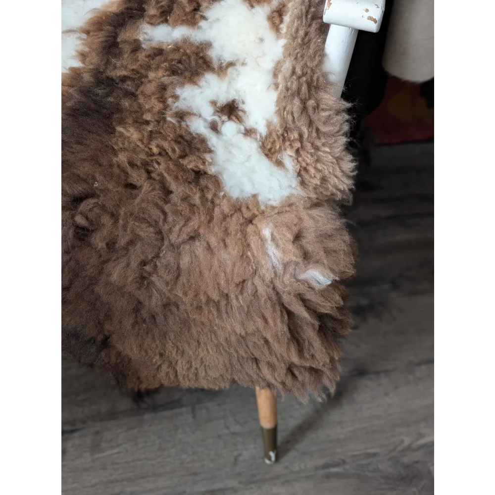 Cozy 42x26.5 fluffy cloud sheepskin chair cover in oeko tex natural colours