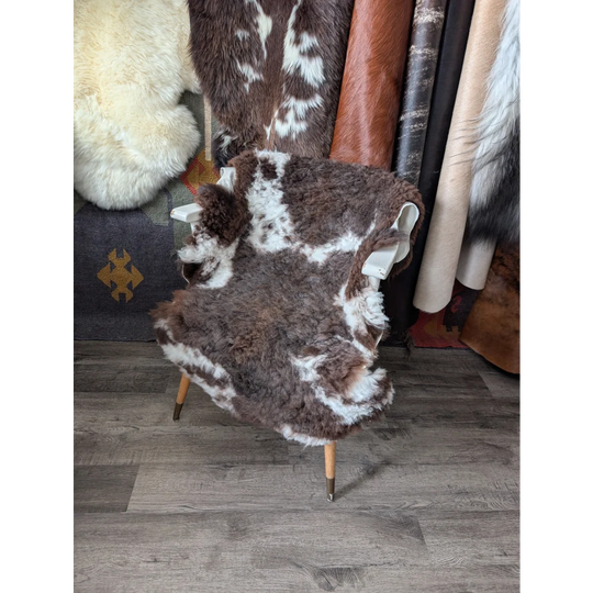 Fluffy cloud like oeko tex sheepskin cowhide chair 42.5x29.5