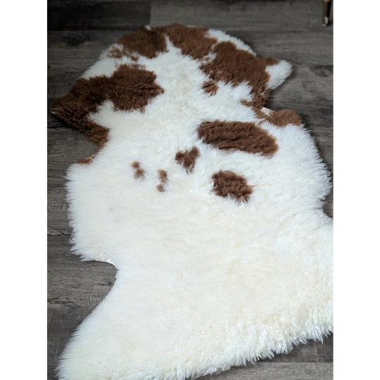 43x25 fluffy cloud oeko tex sheepskin rug with curly wool cow print