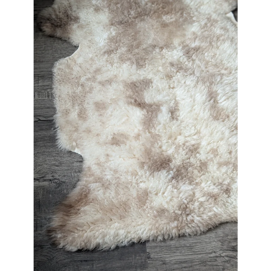 CSA4 oeko tex fluffy cloud rug in natural colours wool, 41x24.5in