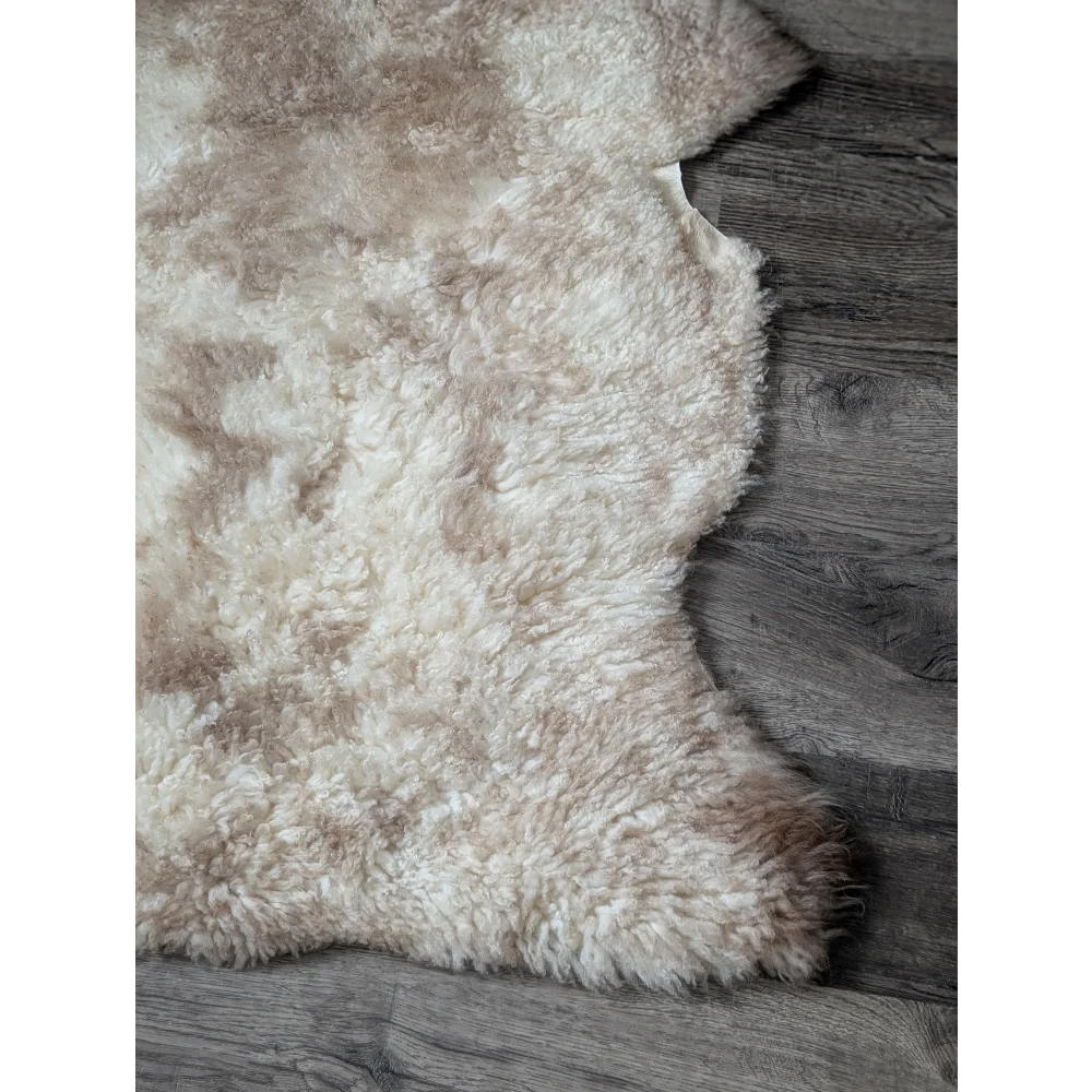 CSA4 oeko tex fluffy cloud rug, cream natural colours wool sheepskin 41x24.5