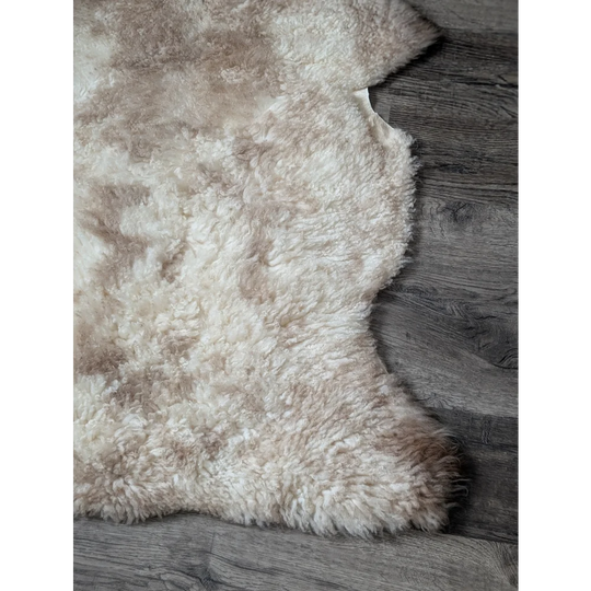 CSA4 oeko tex fluffy cloud rug, cream natural colours wool sheepskin 41x24.5