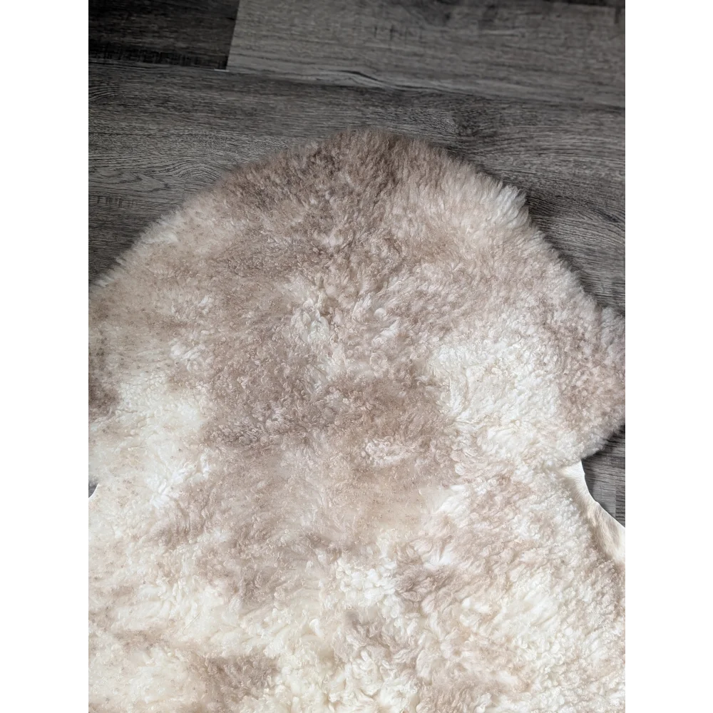CSA4 oeko tex fluffy cloud rug in natural colours wool, 41x24.5in sheepskin