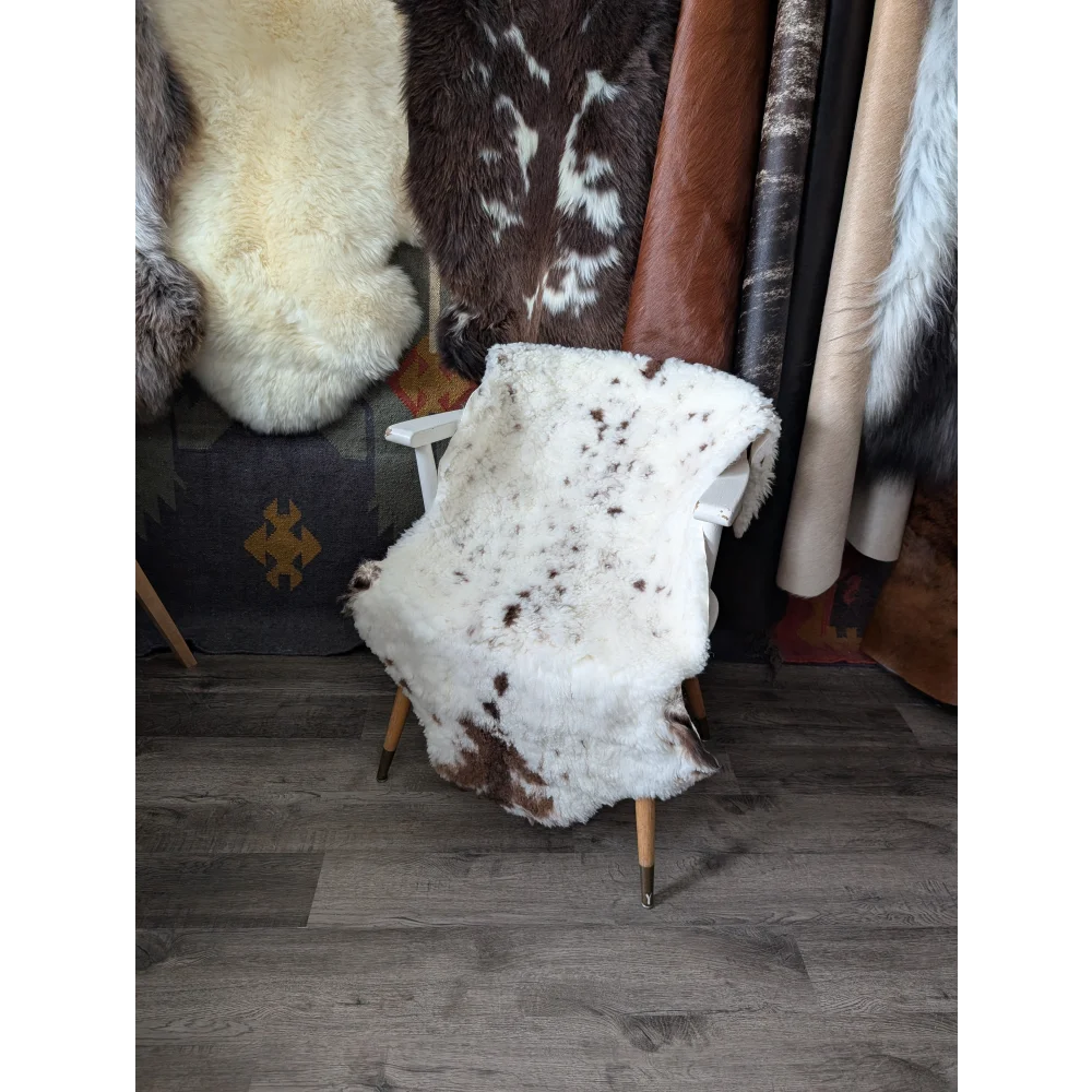 Fluffy cloud grade B sheepskin CSB29 rug on white chair