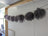 Dark grey sheepskin pom pom garland with fluffy gray accents