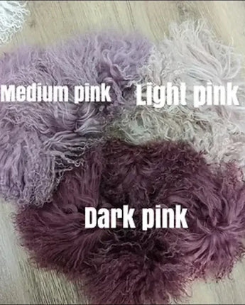 Dark Pink Sheepskin Pom Poms
