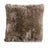 Dark taupe merino sheepskin cushion with soft shaggy texture and cotton backs in 16 x 16 or 20 x 20 inches size