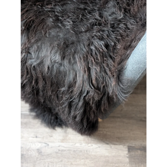 DBLBLK#2 82" x 32" Double Icelandic Sheepskin Natural Black
