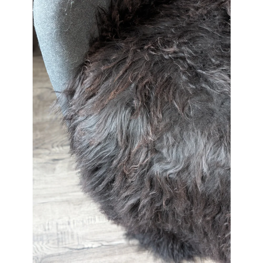 DBLBLK#2 82" x 32" Double Icelandic Sheepskin Natural Black