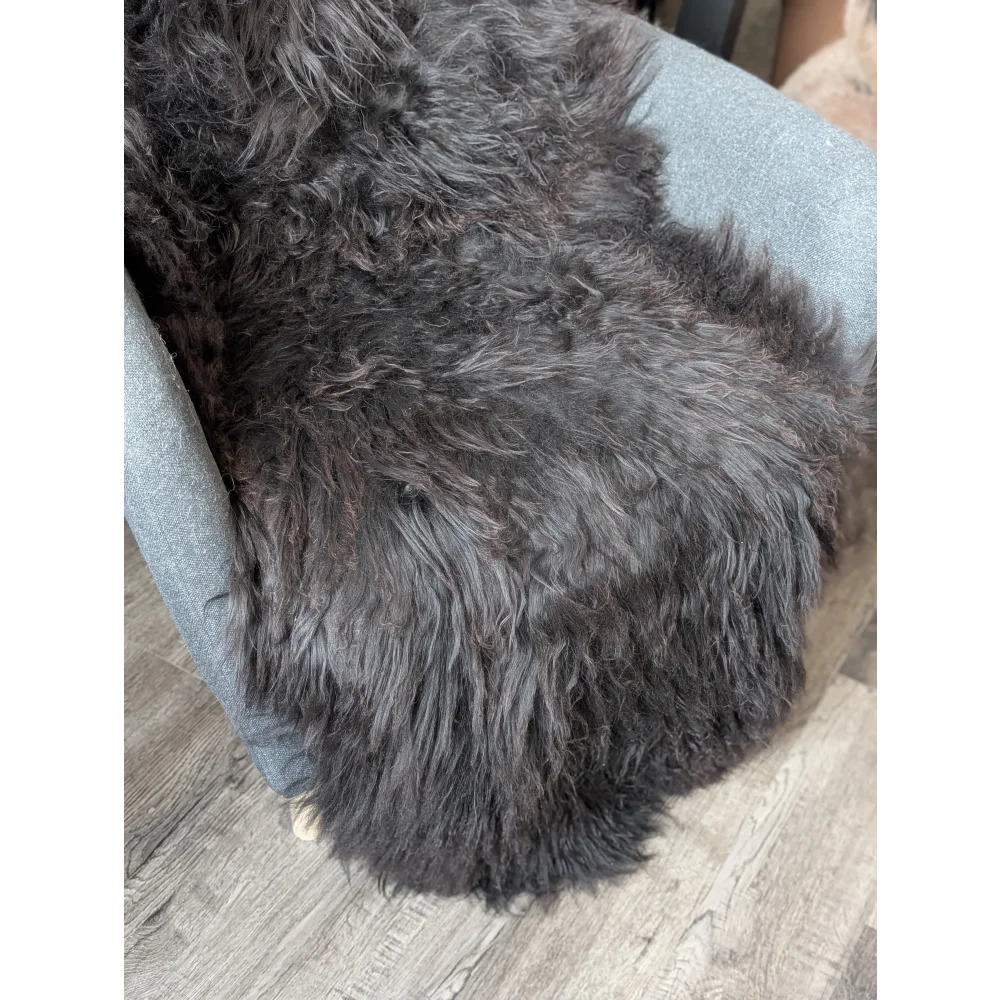 DBLBLK#2 82" x 32" Double Icelandic Sheepskin Natural Black
