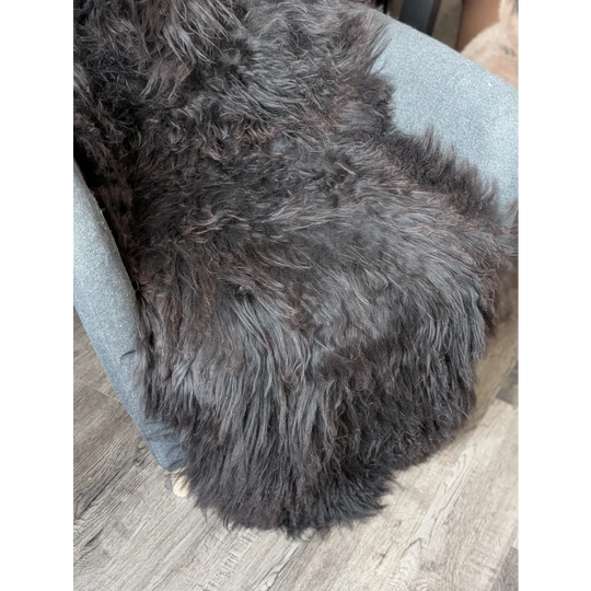 DBLBLK#2 82" x 32" Double Icelandic Sheepskin Natural Black
