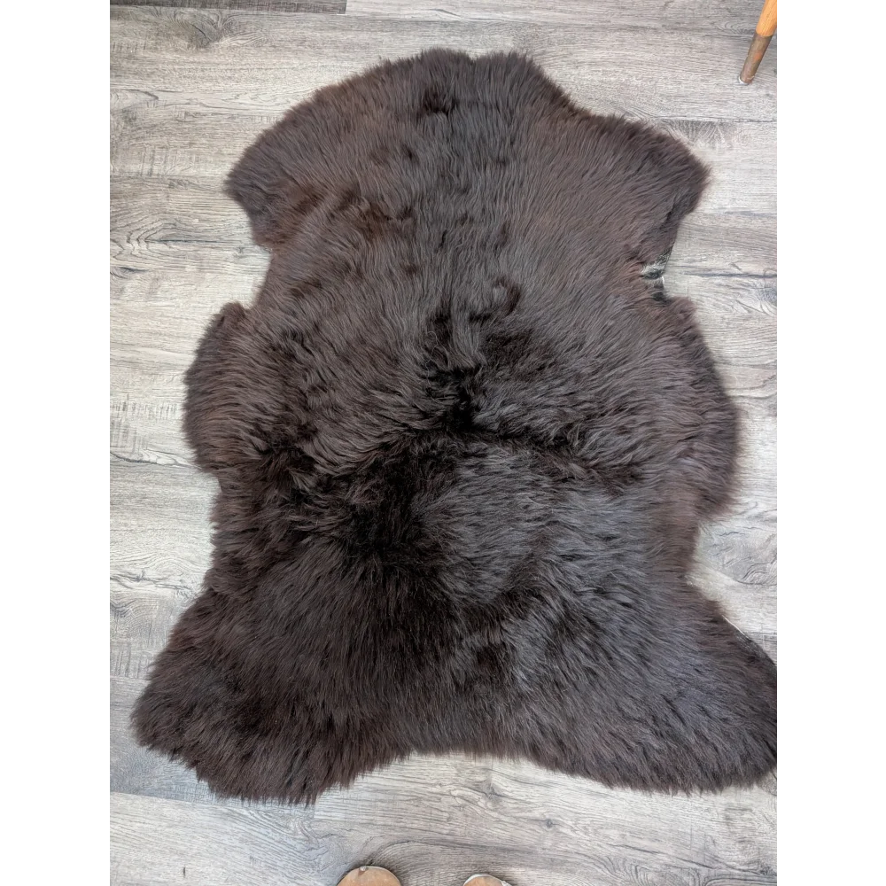 Gorgeous fluffy 44x31 rare British sheepskin rug with soft dense fur