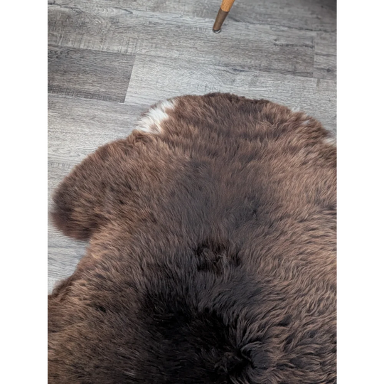 Gorgeous fluffy 44x33 British sheepskin rug with soft natural fur