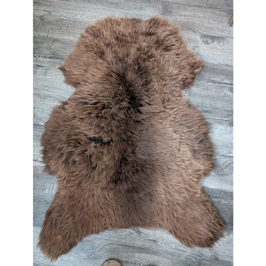 Gorgeous fluffy 46x31 rare British sheepskin rug with soft thick fur