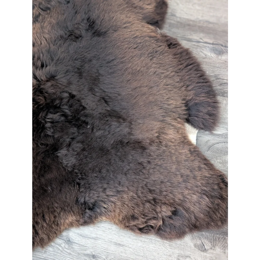 Gorgeous 44’’ x 32’’ fluffy rare British sheepskin rug with curly fur