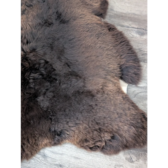 Gorgeous 44’’ x 32’’ fluffy rare British sheepskin rug with curly fur