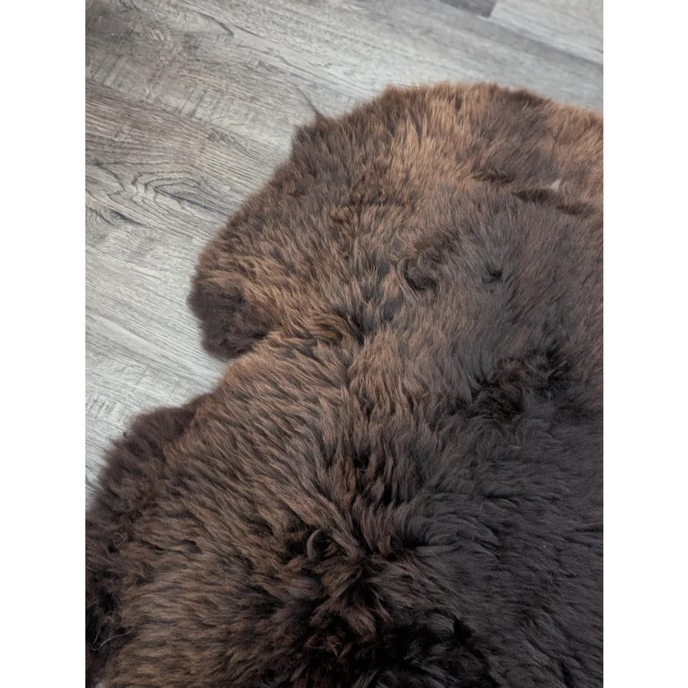 Gorgeous fluffy 44’’ x 32’’ rare British sheepskin rug with soft natural fur