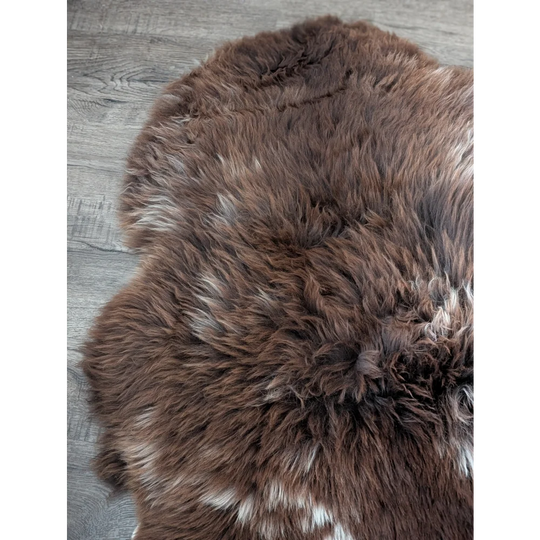 Gorgeous 46x31 fluffy rare British sheepskin rug with soft dense fur