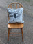 Gray and white double sided cowhide cushion with black bull silhouette from mini moo double collection