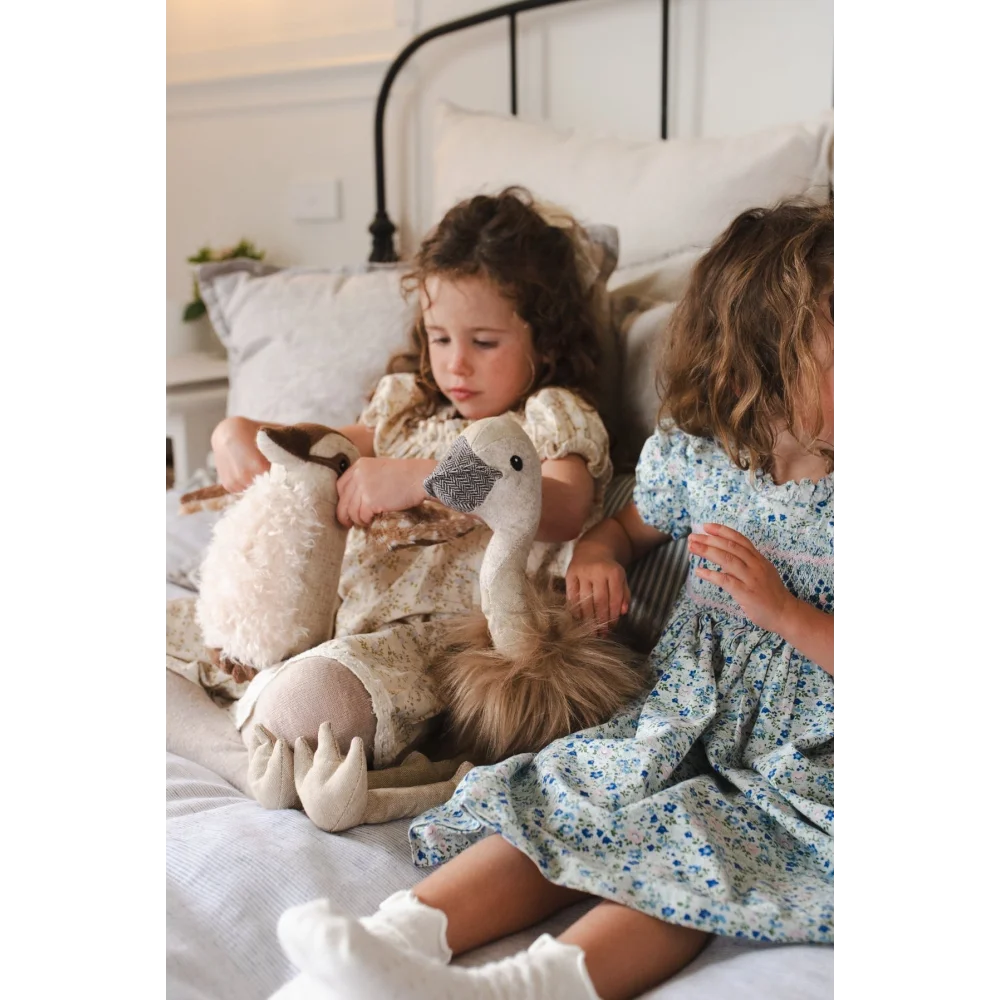Angus Oliver white sheepskin swan toy plush emu Eddie
