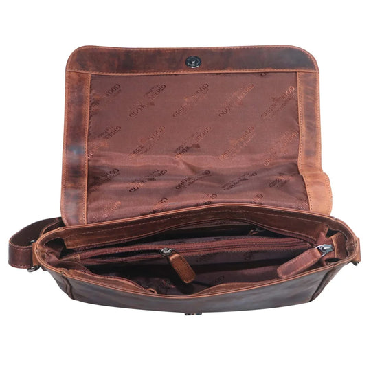 Ema leather bag womens brown leather shoulder bag distressed finish